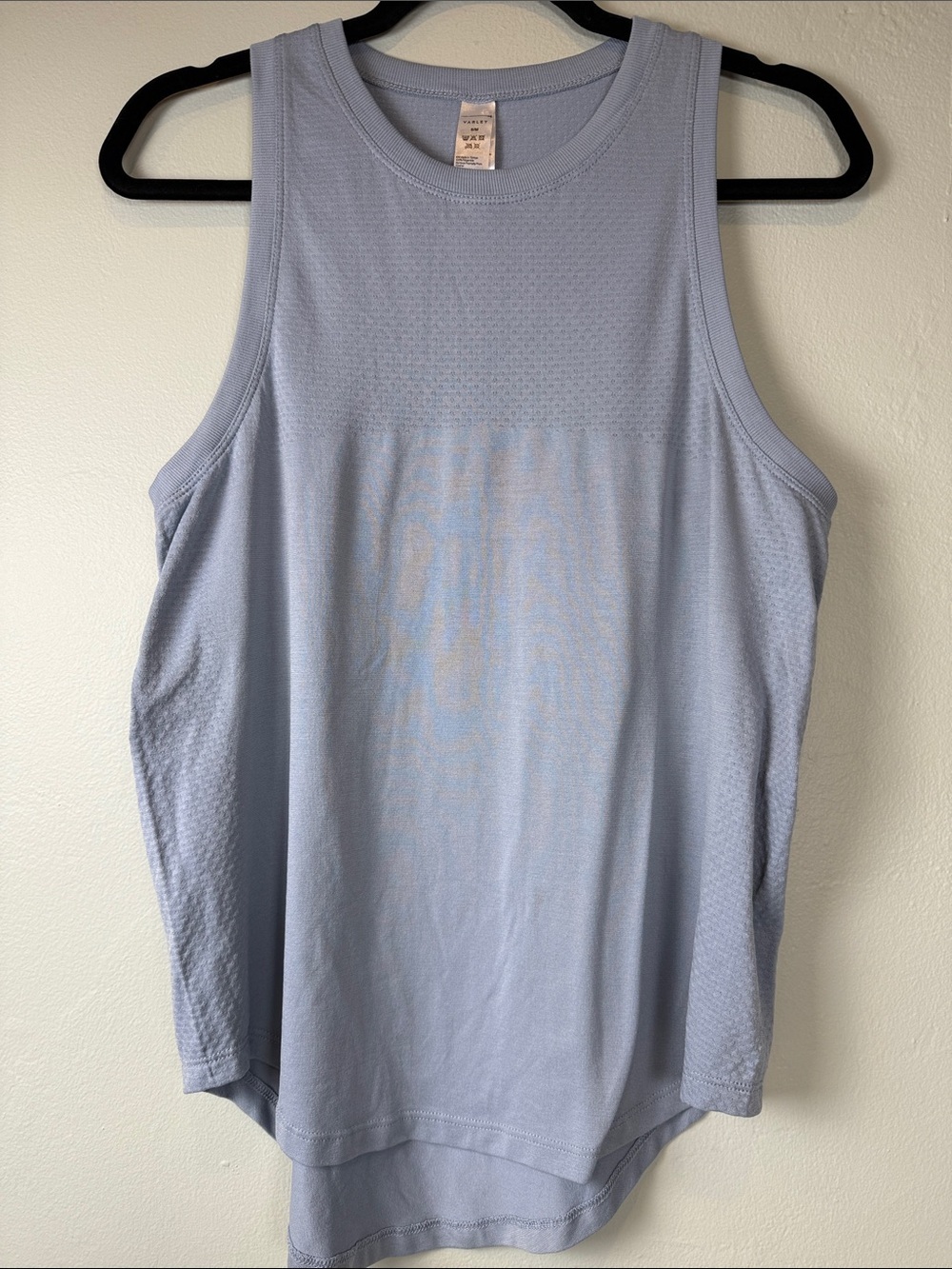 Varley Blue Pointelle Textured Knit Sleeveless Top S/M